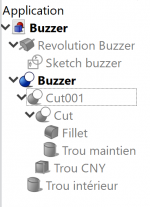 Buzzer vu sur le logiciel FreeCAD